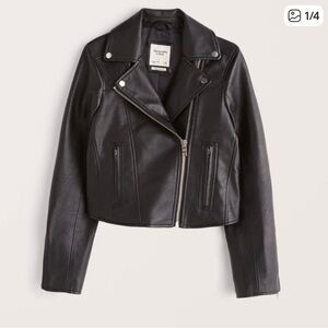 Abercrombie & Fitch Black Vegan Leather Jacket